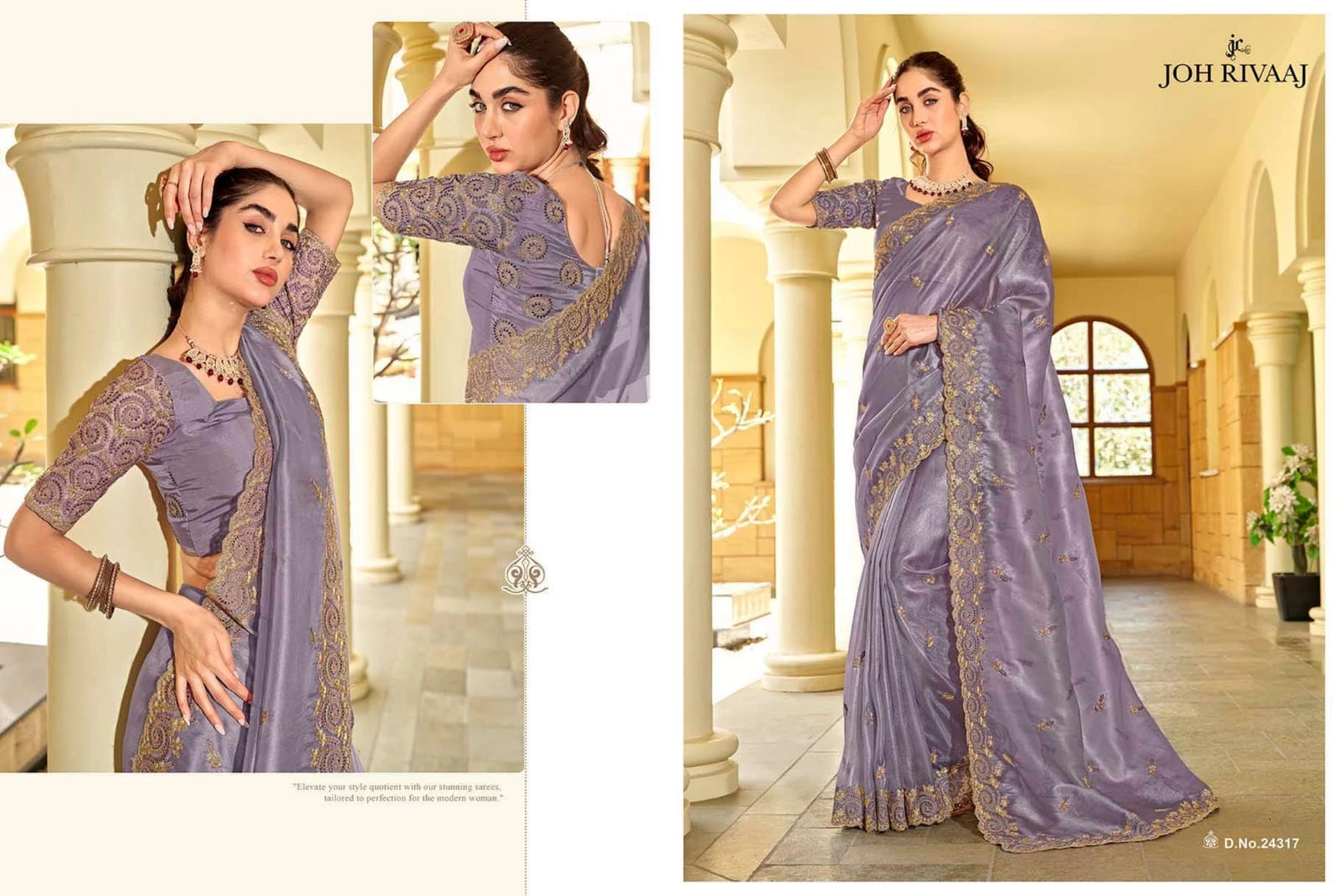 Joh Rivaaj Joshika Orgenza Silk Wholesale Fancy Sarees Catalog — Wholesale Sarees, MPA wholesale from Surat — view 8